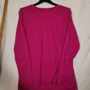 Long Sleeve athletic shirt hot pink